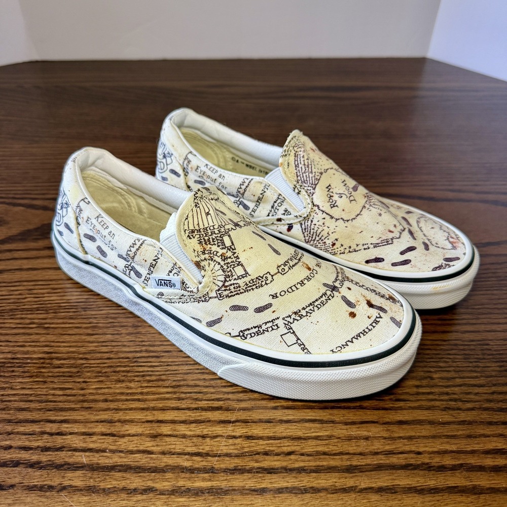 VANS Limited Edition HARRY POTTER Marauders Map Slip On Mens 6 Women's 7.5